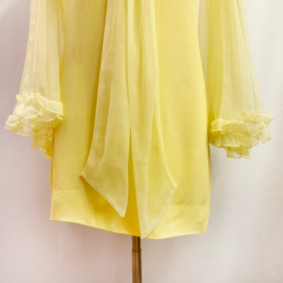 Vintage yellow Megan Draper bell sleeve mini dress - fits like a small - Picture 6 of 10
